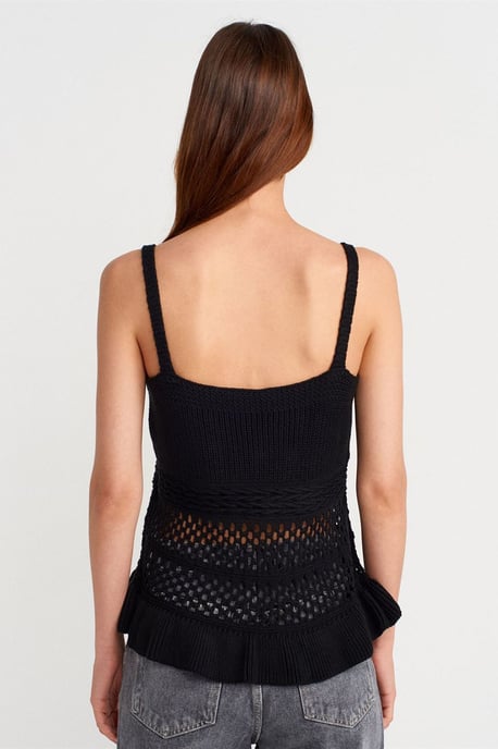 Tajt ribbad stickad cami-blus - Image 2