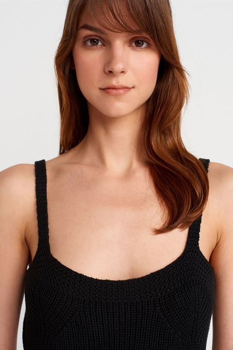 Tajt ribbad stickad cami-blus - Image 3