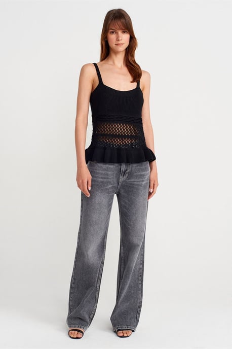 Tajt ribbad stickad cami-blus - Image 4