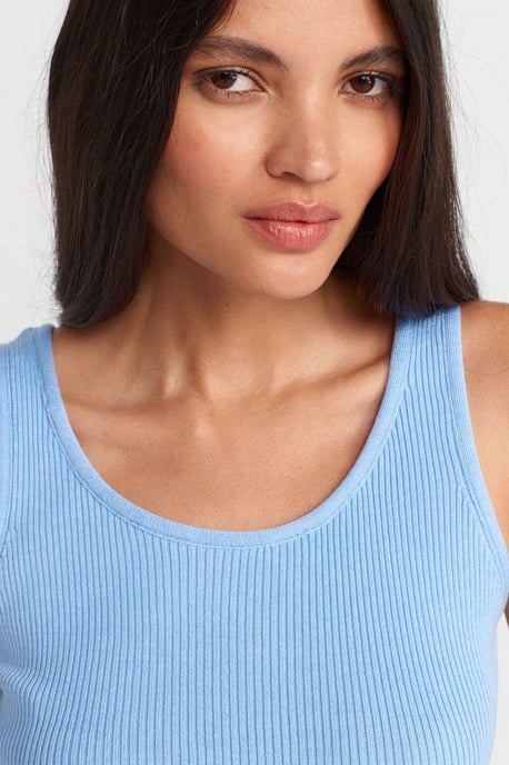 Geribbelde Mouwloze Gebreide Camiblouse - Image 3