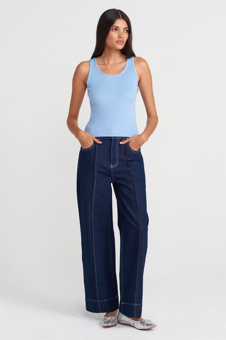 Geribbelde Mouwloze Gebreide Camiblouse - Image 4