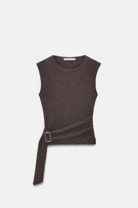 Bältad Ribbad Ärmlös Blus - Image 6
