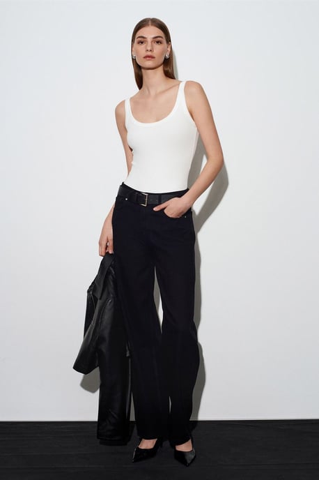 Sleeveless Ribbed Cotton-blend Bodysuit - Image 5