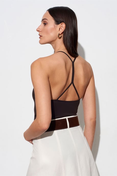Slim Fit Cut-Out Halter Bodysuit - Image 2