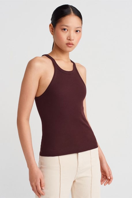 Ribbed Cotton Sleeveless Cami Blouse - Image 1