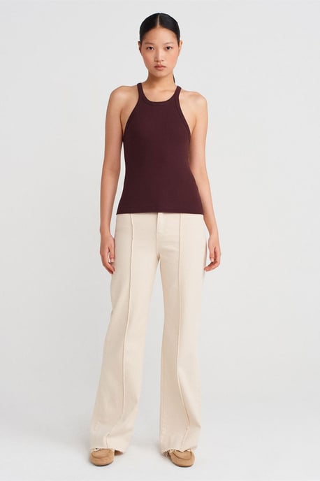 Ribbed Cotton Sleeveless Cami Blouse - Image 3