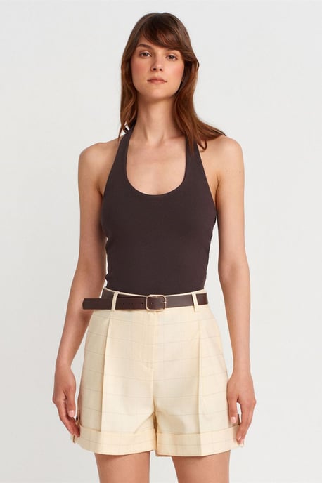 Ribbelige Halternek Mouwloze Blouse - Image 3