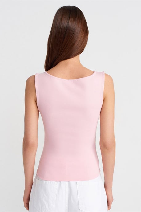 Mouwloze Bootlijn Jersey Blouse - Image 2