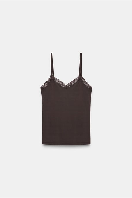 Slim Fit Ärmlös V-ringad Cami Blus - Image 5