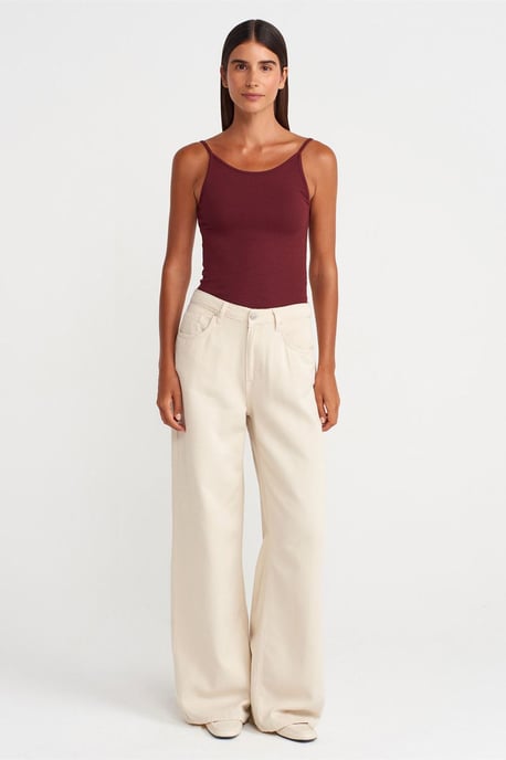 Ribbad ärmlös figurvänlig blus - Image 4