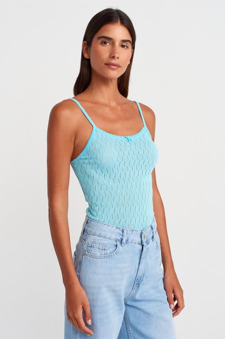 Gestreepte Crop Camisole Blouse met Strikdetail - Image 2