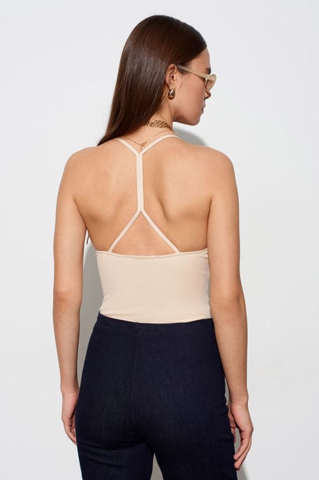 Slim Fit Cut-Out Halter Bodysuit - Image 2