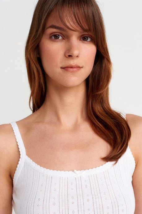 Slim Fit Ribbed Cotton Cami Top - Image 3