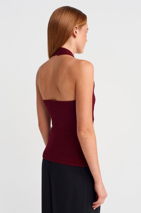 Geribde Halternek Brei Blouse - Image 2