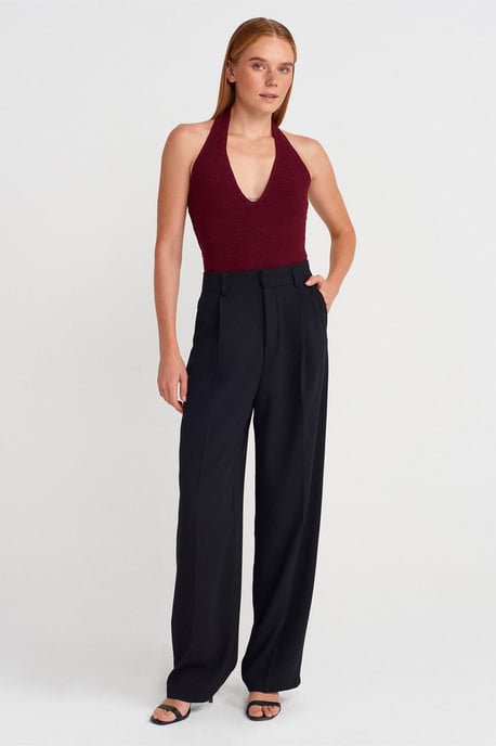 Geribde Halternek Brei Blouse - Image 4
