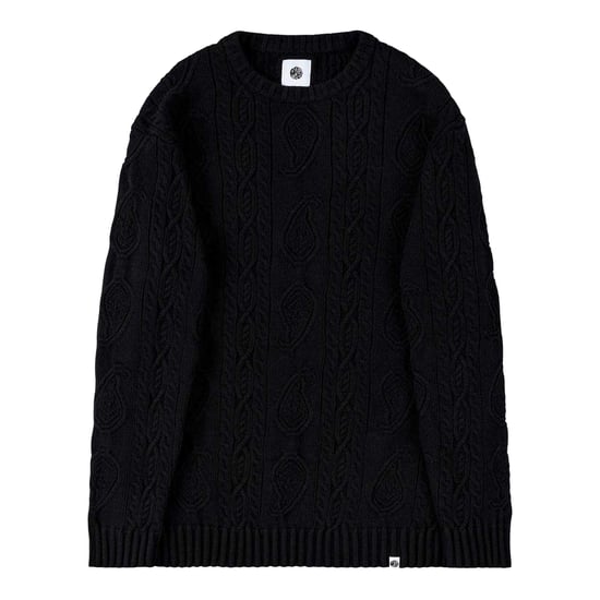 Pretty Green Mens Marylebone Cable Knit Long-Sleeved Sweater Top (Black) - Image 2