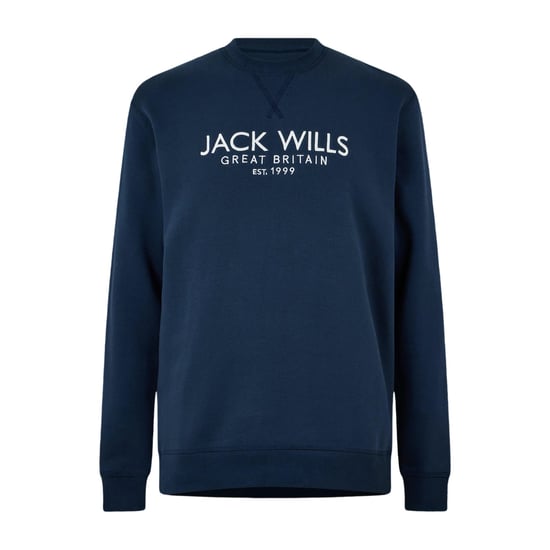 Jack Wills Heren Belvue Geborduurd Logo Sweatshirt (Marine) - Image 2
