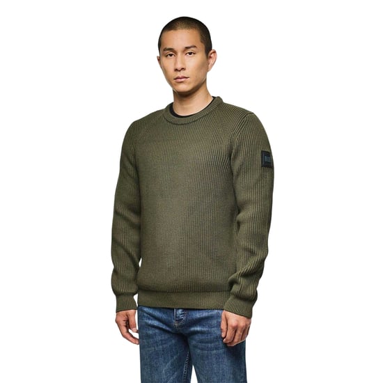 Weekend Offender Mens Morello Rib Knit Jumper (Green) - Image 3