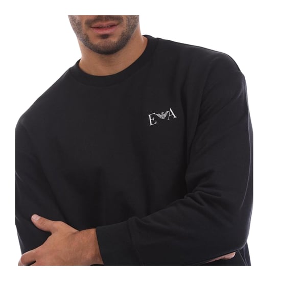 Emporio Armani EA7 Heren geribd sweatshirt met lange mouwen (Marineblauw) - Image 3