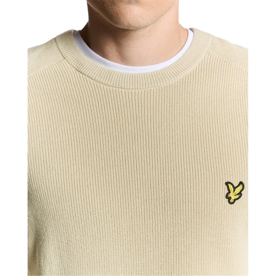 Lyle & Scott Mens Ribbed Raglan Jumper (Grey Taupe) - Image 3