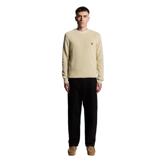 Lyle & Scott Mens Ribbed Raglan Jumper (Grey Taupe) - Image 4