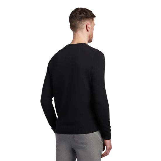 Lyle & Scott Mens Logo Collared Jumper (Jet Black) - Image 2