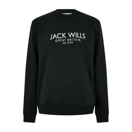 Jack Wills Heren Belvue Geborduurd Logo Sweatshirt (Zwart) - Image 2