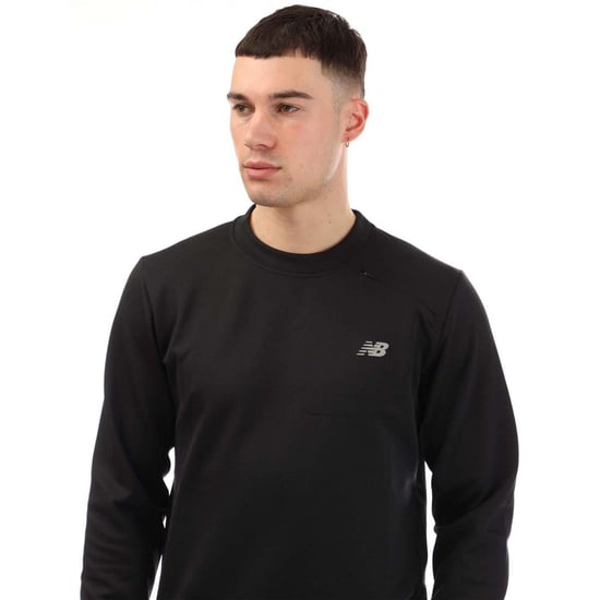 New Balance Heren Crew Neck Athletic Sweatshirt (Zwart) - Image 3