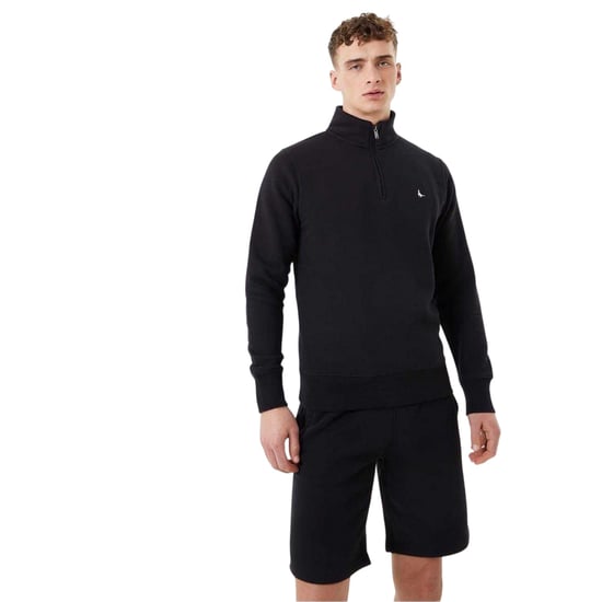 Jack Wills Mens Barchester Quarter Zip Sweatshirt (Black) - Image 1