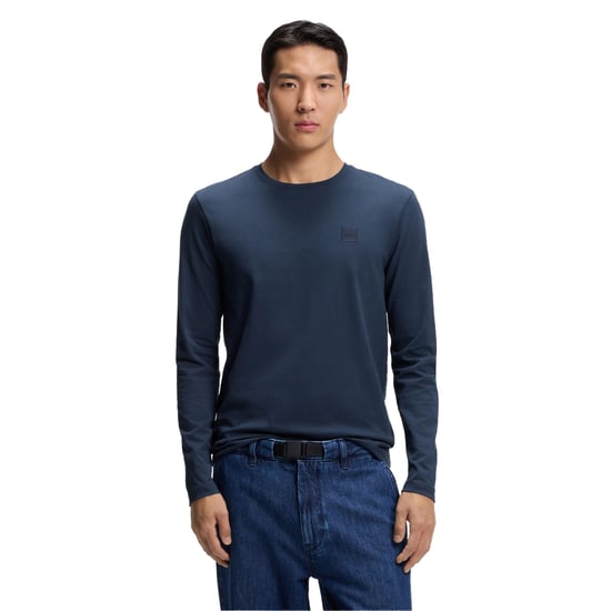 Boss Heren Logo Regular T-Shirt (Blauw) - Image 4