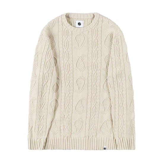 Pretty Green Mens Marylebone Cable Knit Long-Sleeved Sweater Top (Grey) - Image 2