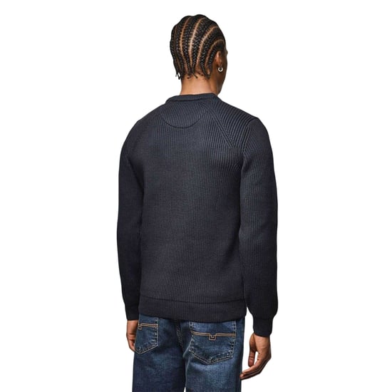 Weekend Offender Mens Morello Rib Knit Jumper (Navy) - Image 2