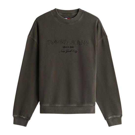 Tommy Jeans Heren Sweatshirt met Geborduurd Logo (Gewassen Zwart) - Image 1