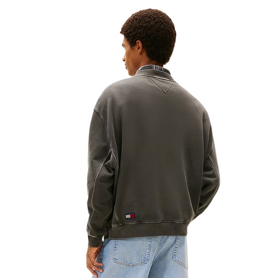 Tommy Jeans Heren Sweatshirt met Geborduurd Logo (Gewassen Zwart) - Image 2