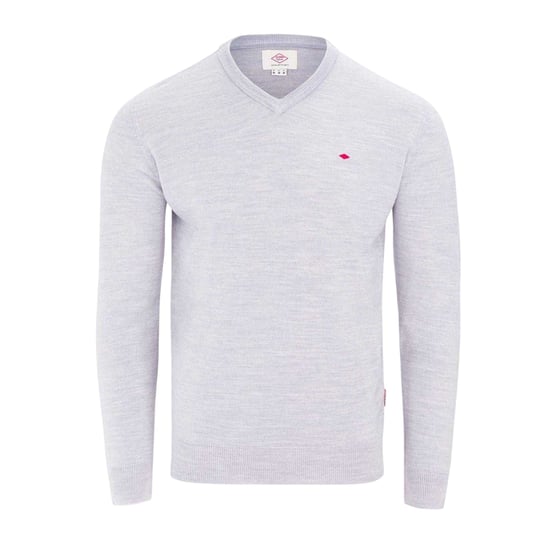 Lee Cooper Herentrui met V-hals, lange mouwen en geborduurd logo van acryl (Lichtgrijs) - Image 1