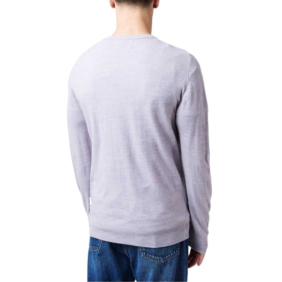 Lee Cooper Herentrui met V-hals, lange mouwen en geborduurd logo van acryl (Lichtgrijs) - Image 2