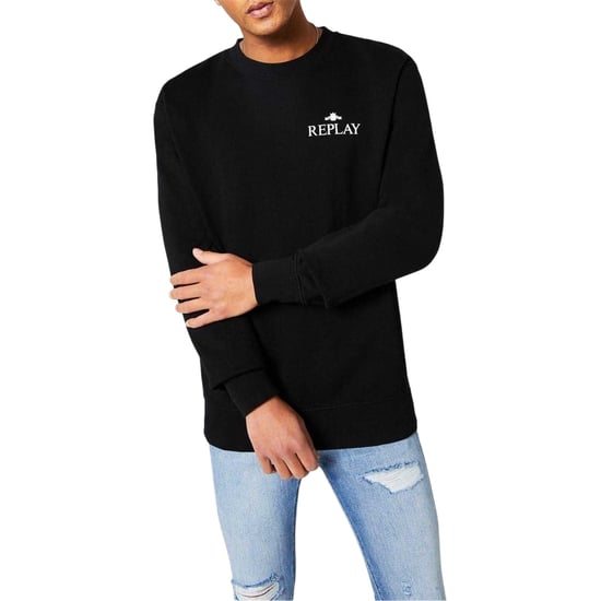 Replay Mens Logo Crew Neck Sweatshirt (Black) - Image 3