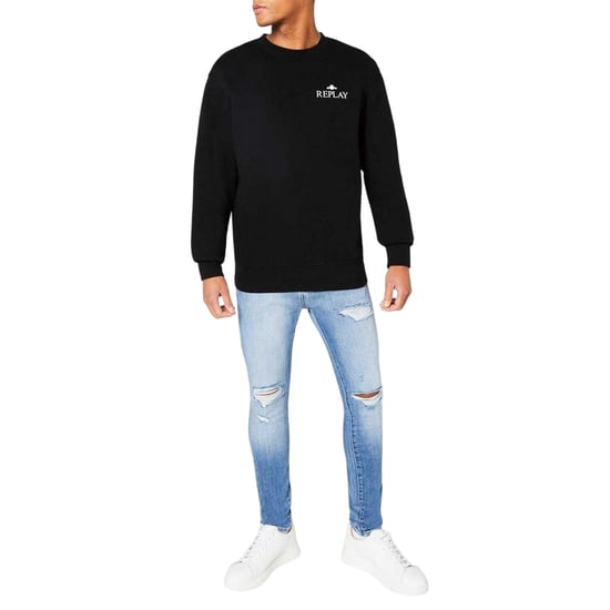 Replay Mens Logo Crew Neck Sweatshirt (Black) - Image 4