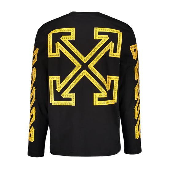 Off White Mens Tape Logo T-Shirt (Black/Citrus) - Image 2