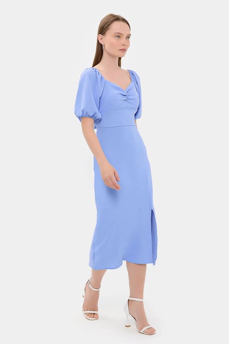 Sweetheart Neck Midi Dress with a Side Slit - Image 2