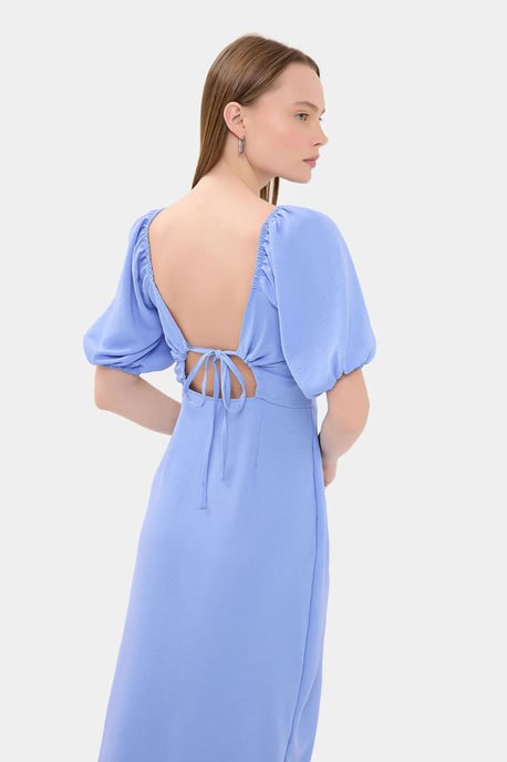 Sweetheart Neck Midi Dress with a Side Slit - Image 3