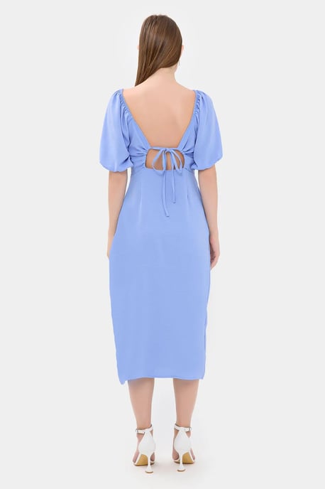 Sweetheart Neck Midi Dress with a Side Slit - Image 4