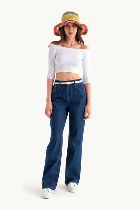 Hoge Taille Wijde Pijpen Jeans - Image 3