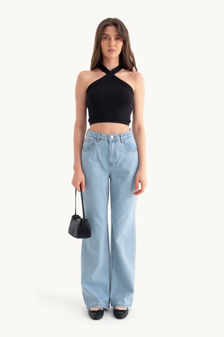 High-Waist Straight-Leg Jeans - Image 1