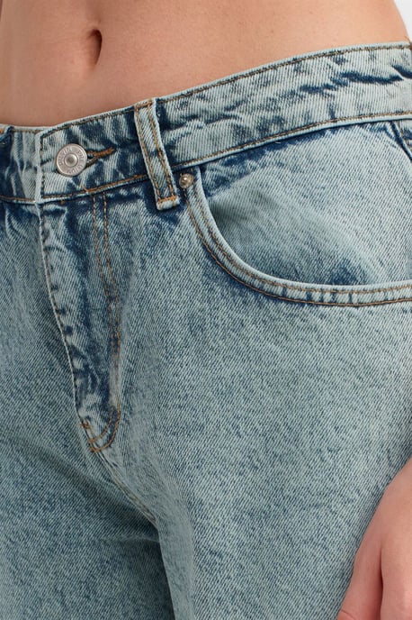 Hoge taille rechte denimjeans van katoen - Image 4