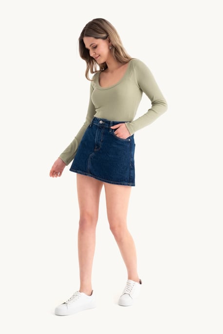 Långärmad Bas T-shirt i Bomull Croptop - Image 3
