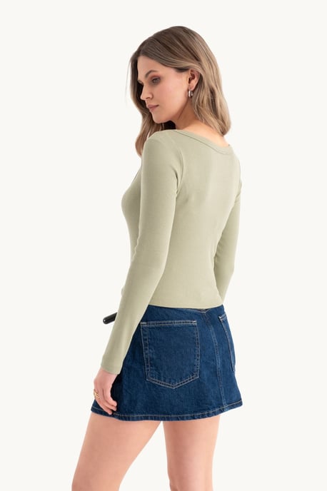 Långärmad Bas T-shirt i Bomull Croptop - Image 4