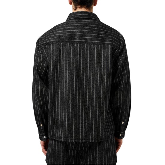 Represent Heren Pinstripe Relaxed Fit Overhemd (Zwarte streep) - Image 3