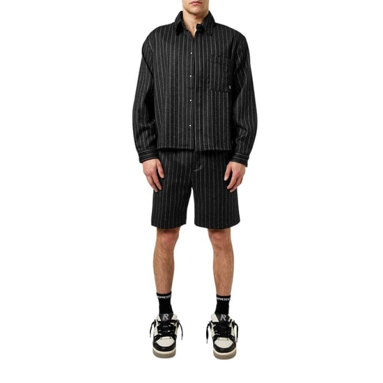 Represent Heren Pinstripe Relaxed Fit Overhemd (Zwarte streep) - Image 5