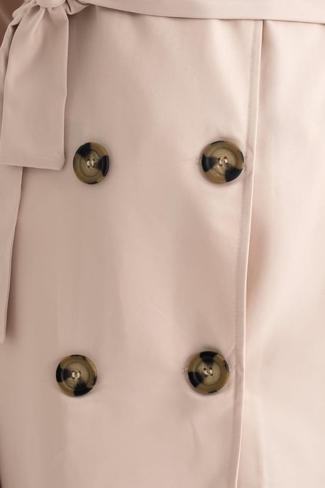 Double-Breasted Belted Long Trench Coat - Image 5